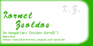 kornel zsoldos business card